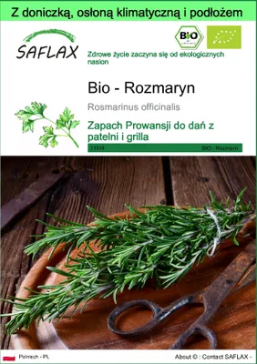 Zdjęcie produktu dla SAFLAX - Garden to go - Bio - Rozmaryn - 40 Nasiona - Z doniczką, pokrywą klimatyczną i podłożem do uprawy - Rosmarinus officinalis
