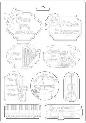 Obrázok produktu pre Odlievacia forma 21x29,7 - Stamperia - Passion music