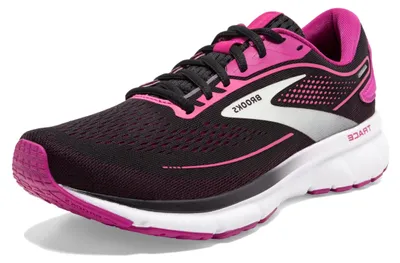 Productafbeelding van Brooks Trace 2 hardloopschoen voor dames, zwart/festival fuchsia/pink flambe, maat 37.5 E