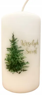 Produktbild von Pom Pom Candles Zylinder-Kerze 12 cm Weiß Traditionell