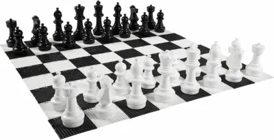 Image de Jeu d'échecs de jardin XL Outdoor, jusqu'à 30 cm de haut - Magnifique, tapis inclus
