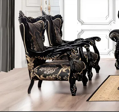Produktbild von Sessel Ohrensessel Luxus Stoff Sitz Sitzer Design Polster Barock Textil Möbel