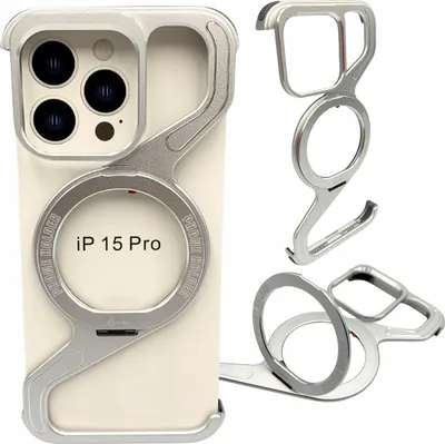 Immagine prodotto di Custodia per Iphone 15 PRO Custodia blindata in metallo Magsafe Supporto in titanio