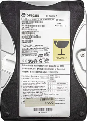 Zdjęcie produktu dla Dysk twardy Seagate ST320413A, HDD, IDE, 20 GB, 3,5", interfejs PATA/EIDE