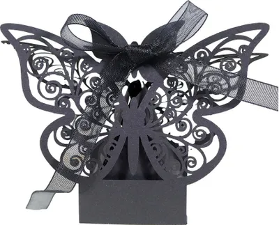 Produktbild von 50 Packungen Laser Cut Große Schmetterling Design Hochzeit Gunst Boxen, Süßigkeiten Schokolade Geschenk-Boxen