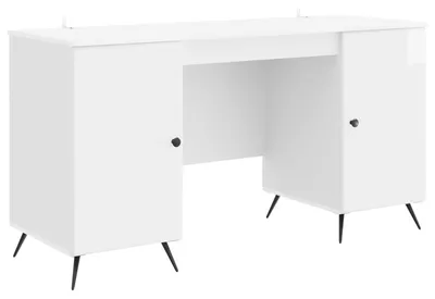 Obrázok produktu pre Písací stôl vidaXL, lesklá biela, 142,5 x 50 x 75 cm, drevotrieska