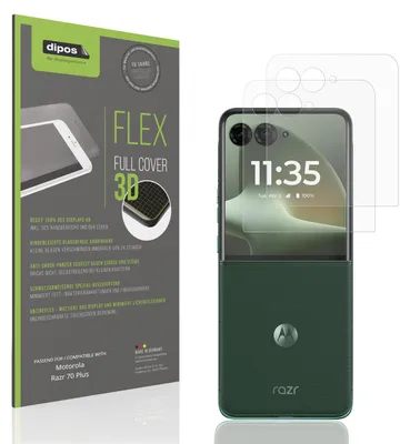 Immagine prodotto di 2x Pellicola protettiva opaca per Motorola Razr 70 Plus Aussenseite Protezione Antiurto Anti-Shock