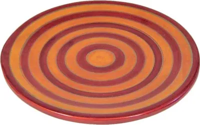Zdjęcie produktu dla Pomarańczowy Talerzyk Ceramiczny w Paski o Średnicy 20 cm