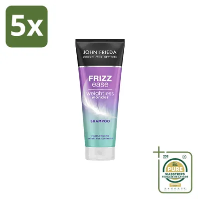 Produktbild von 5 x  John Frieda Frizz Ease Weightless Wonder Shampoo - 250 ml - Vorratspackung - 5 Stücke