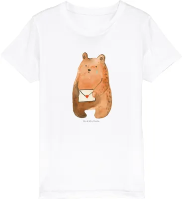 Produktbild von Mr. & Mrs. Panda Kleinkinder T-Shirt Bär Vermissen 7-8 Jahre (122/128) - Weiß - Geschenk, Unglücklich Verliebt, Verreist, Kindershirt, Teenager, Teddy, Shirts für Kinder