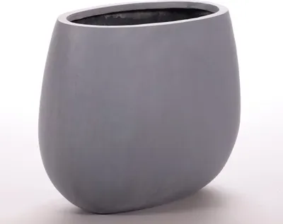 Produktbild von Elegant Einrichten | Pflanzkübel | Fiberglas | oval | 44x28x36cm | grau.