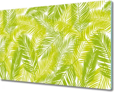 Produktbild von Glas Schneidebrett Herdabdeckplatten Schneideplatten - 80x52 cm - Grüne Blätter