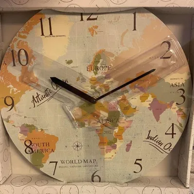 Produktbild von Wanduhr Weltkarte Durchmesser 33 cm