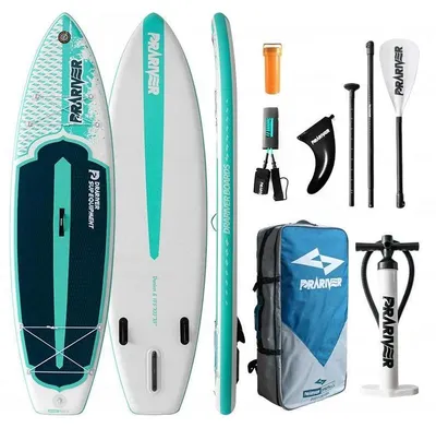 Produktbild von Aufblasbares SUP Board - Stand Up Paddle Surfboard Set - 320x84x15 cm - 315 L Volumen - bis 100 kg - Rutschfestes Deck - Standard Set
