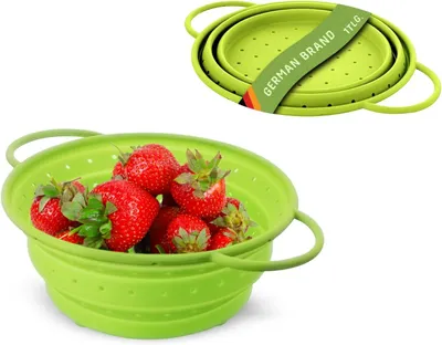 Zdjęcie produktu dla Silikonowe sitko 20 cm, składane, BPA-free, do odcedzania makaronów
