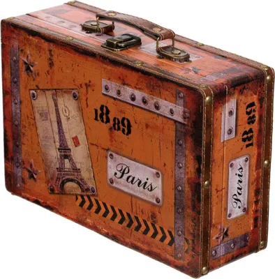 Produktbild von Truhe Kiste SJ15369 Koffer Kofferset Holztruhe Vintage Schatzkiste Geschenkbox, Größe:Größe L Paris ( 31cm B x 20cm T x 10cm H )