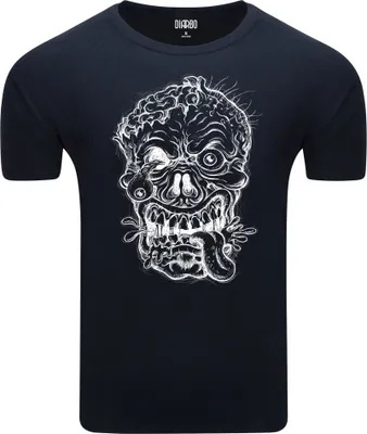 Produktbild von Diarbo Herren T-Shirt mit Lustiger Druck Zombiegesicht Dunkelblau Gr.XL