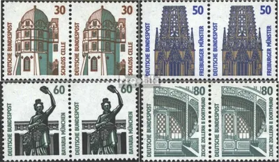Produktbild von Briefmarken BRD (BR.Deutschland) 1987 Mi 1339A wP-1342A wP waagerechte Paare (kompl.Ausg.) postfrisch Sehenswürdigkeiten