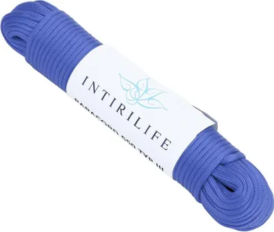 Image de Intirilife 31m de corde en nylon Outdoor en BLEU - corde de jardin de 31 mètres de long et 4 mm d'épaisseur - corde Paracord corde indéchirable et robuste avec 7 fils d'âme utilisable de manière polyvalente pour le jardin et co.