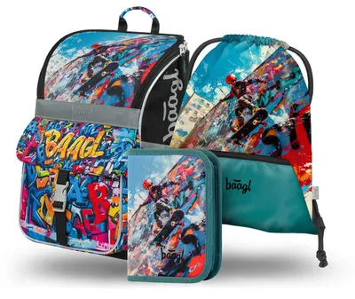 Image de Ensemble BAAGL SET 3 Zippy Skatepark : cartable, trousse, sac