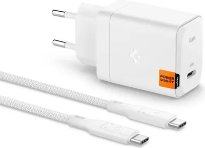Image de Chargeur secteur USB-C PD 3.0 PPS 65W + câble USB-C - Chargeur rapide blanc