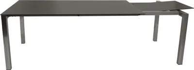 Produktbild von TPFGarden AUSZIEHTISCH Brighton 180/240x100cm, Esstisch mit Gestell aus Edelstahl poliert + Tischplatte Glas in Keramikoptik dunkelgrau BxTxH: 100x180/240x74 cm