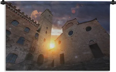 Produktbild von MuchoWow® Wandteppich Wandbehang Der Große Turm der Stadt San Gimignano in Italien 120x80 cm Tapisserie Dekoration Wandtuch - Wanddekorationen - Wandtücher