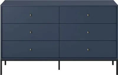 Produktbild von BETTSO Blau Kommode MOLLY auf Schwarzbeinen