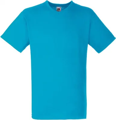 Image de Fruit of the Loom 61-066-0 | Valueweight V-Neck T-shirt Homme - Couleur : Azure Blue - Taille : XXL