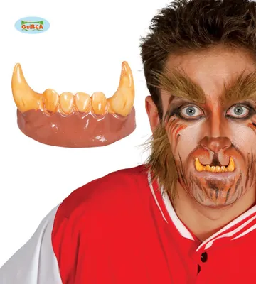 Produktbild von Werwolf Halloween Partyzähne Gruselige Eckzähne Maskerade Abenteuerfigur Humorvoll Wolfsfigur Realistisch Superhelden Verkleidung Nacht Wolfmann Wilde Bestie, Farbe: Weiß