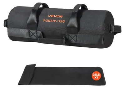 Immagine prodotto di Sacco da allenamento VEVOR, borsa da allenamento resistente con maniglie, regolabile da 2 a 11 kg per allenamento fitness, cross training, esercizi in palestra, nero (non riempito)