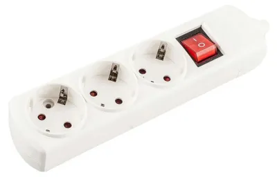 Produktbild von Onlex Erdungssteckdose Ohne Kabel 3 Steckdosen Schalter Weiß One Size / EU Plug 220V Weiß One Size