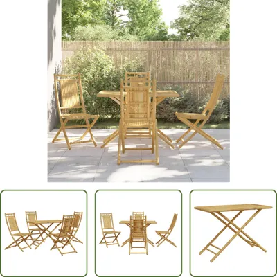 Produktbild von The Living Store 5-tlg. Garten-Essgruppe Bambus