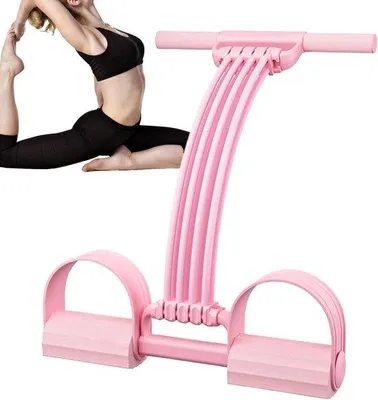 Productafbeelding van Oefenbanden Pedaal - Weerstandstouw Fitness - Thuis Krachttraining - Verstelbare Weerstand - 51 cm - Roze