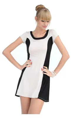 Produktbild von Damen Minikleid Sommerkleid; Beige S/M