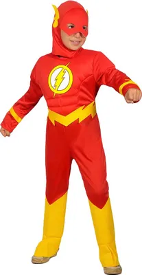 Obrázek produktu pro Kostým The Flash pro chlapce, oficiální DC Comics (velikost 8-10 let) s vycpanými svaly