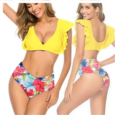 Immagine prodotto di Costume da bagno modellante da donna, set a vita alta, taglia forte, taglia M