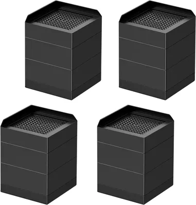 Produktbild von 4er Set Möbelerhöhungen, 10 cm höhenverstellbar, quadratische rutschfeste Erhöhungen für Möbel