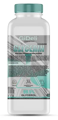 Produktbild von Glycerin VG 1L 99,5% Pharmaqualität E422 Kosmetik Haushalt pflanzlich GiDeli