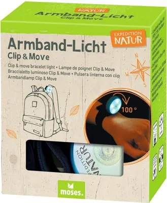 Produktbild von MOSES Expedition Natur Armband Licht Clip & Move Taschenlampe