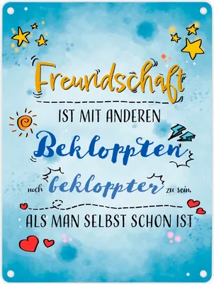 Produktbild von Metallschild in 15x20 cm mit lustigem Spruch zu Freundschaft