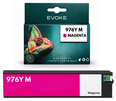 Immagine prodotto di Cartucce d'inchiostro Evoke, compatibili con la stampante HP 976Y L0S30Y, colore magenta, capacità 250 ml, resa di 13.000 pagine, compatibili con i modelli PageWide P55250dw e P57750dw