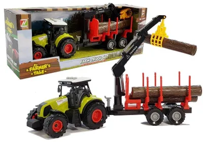 Produktbild von Leantoys Traktor und Forstanhänger mit Holz