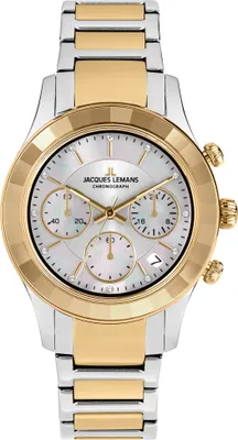 Produktbild von Jacques Lemans 1-2151G Damen-Armbanduhr Chronograph Bicolor