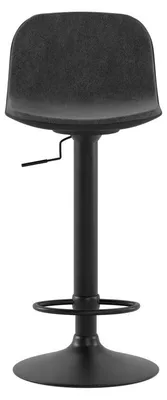 Immagine prodotto di Sgabello Moderno Teo con Alzata a Gas, Rivestimento in Microfibra Grigio Scuro e Struttura in Metallo Nero, Seduta Regolabile