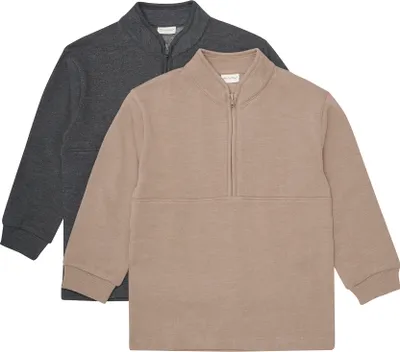 Produktbild von MINYMO MISweatshirt w.zip (2-pack) Uni Kinder Pullover Troyer Sweater Baumwollmischung regular fit
