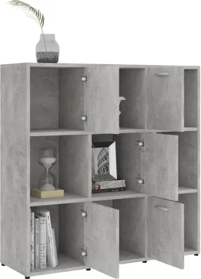 Obrázek produktu pro vidaXL Regál na knihy betonový šedý 90x30x90 cm odvozený dřevěný výrobek