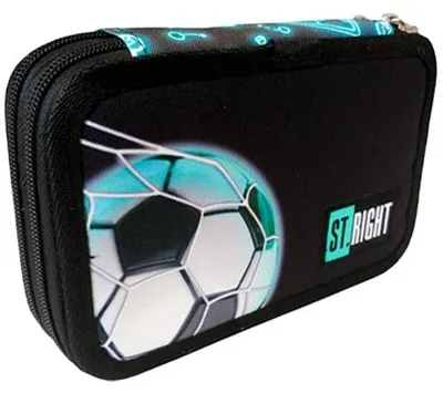 Obrázok produktu pre Dvojkomorové puzdro na ceruzky Neon Football s príslušenstvom