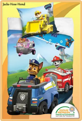 Produktbild von Bettwäsche PAW Patrol Hundestaffel Skye Rubble Marshall Chase Gr. 135x200cm