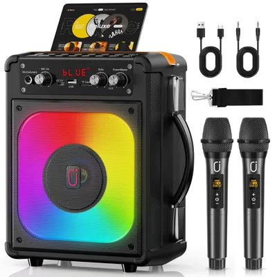 Karaoke-Maschine mit 2 drahtlosen Mikrofonen, TX06